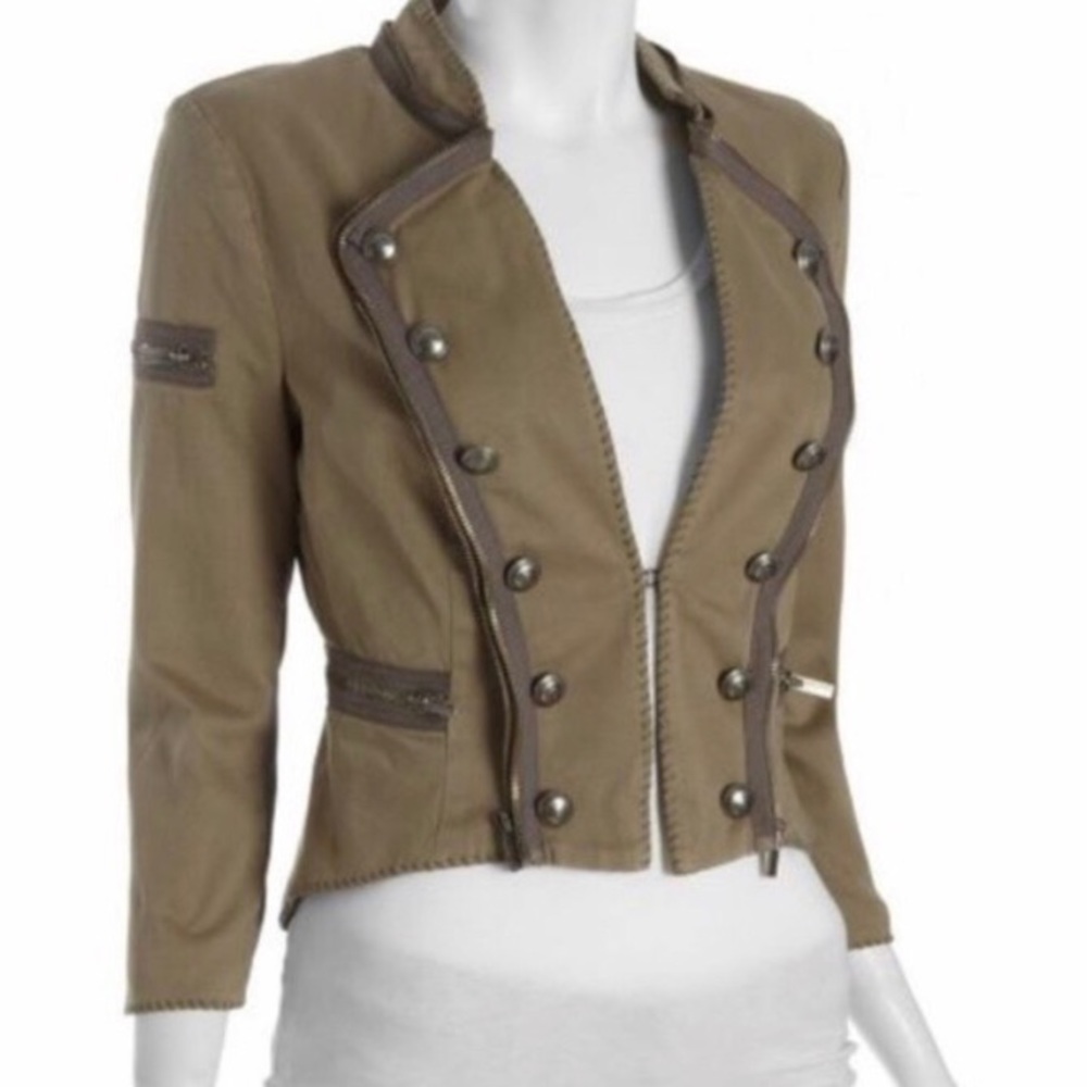BCBGMAXAZRIA Green Military Jacket
